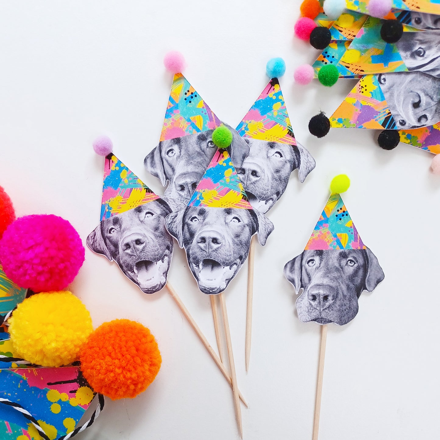 Happy Head Graffiti Personalised Cupcake Toppers