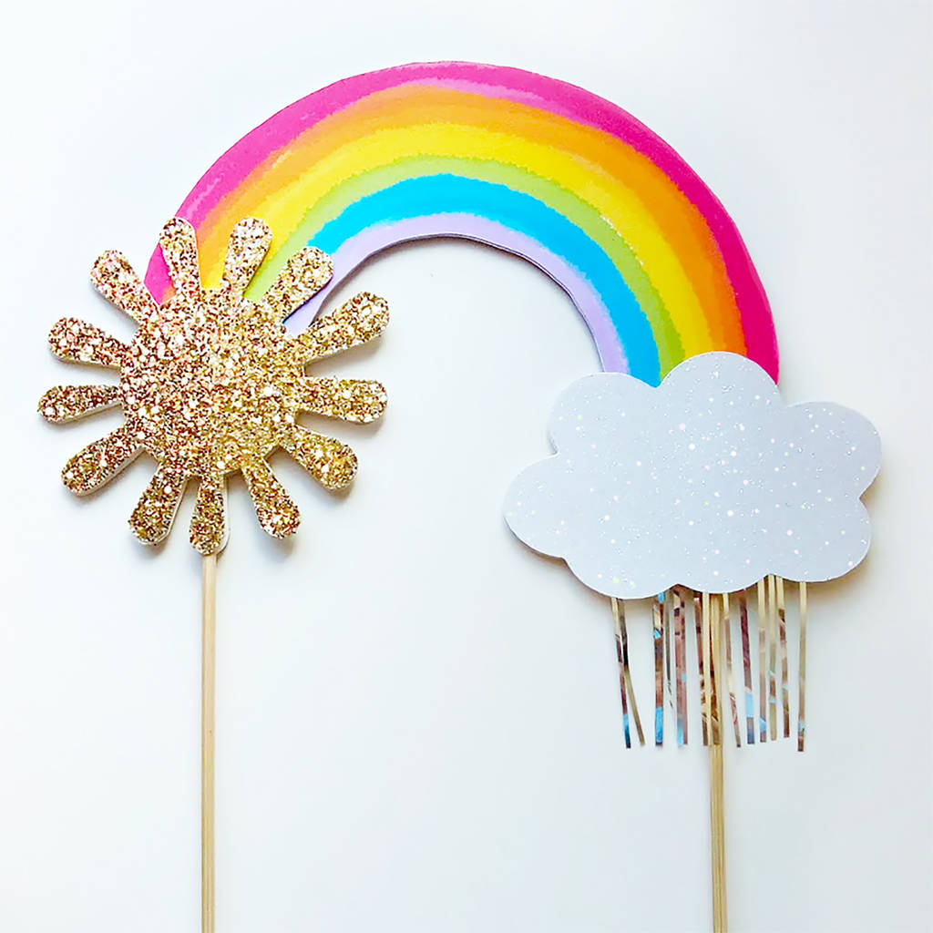 Jolly Rainbow Double Sided Cake Topper