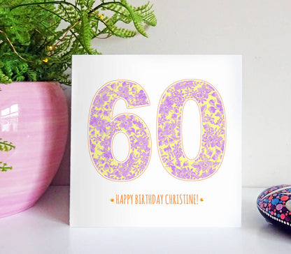 Floral Age Birthday Card