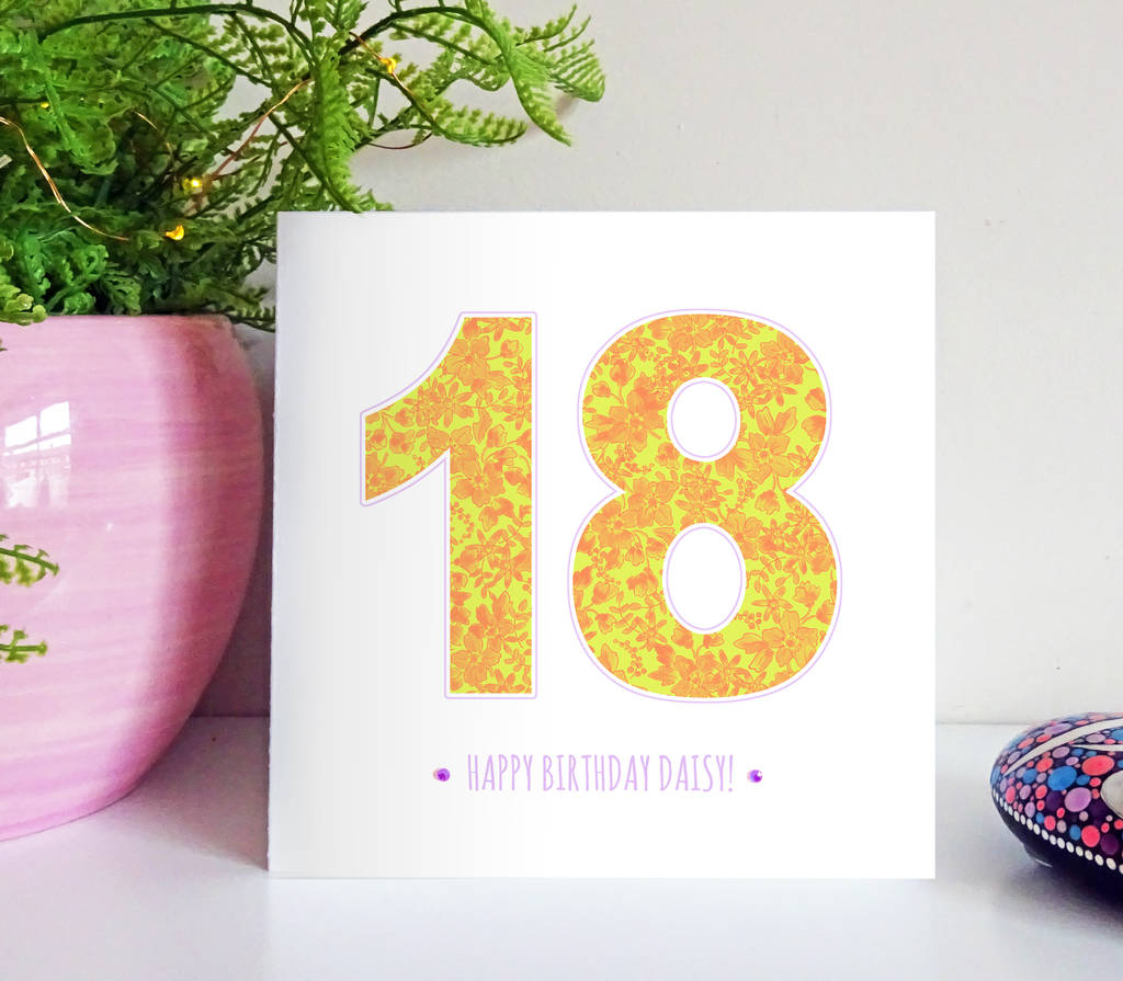 Floral Age Birthday Card