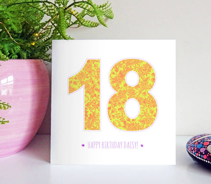 Floral Age Birthday Card
