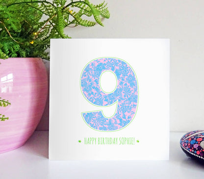 Floral Age Birthday Card