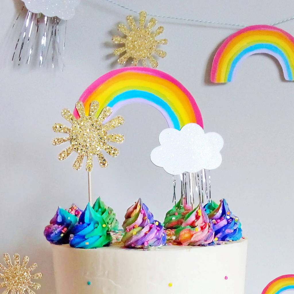 Jolly Rainbow Double Sided Cake Topper